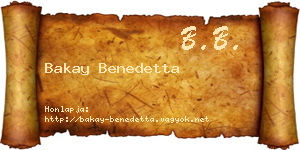 Bakay Benedetta névjegykártya